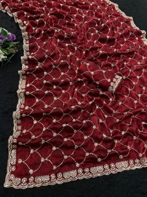 Trendy  Maroon  Colour Saree
