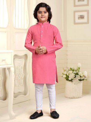 Trendy   Pink  Colour  Kids Kurta and Pyjama Set