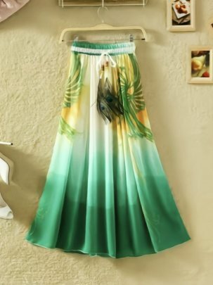 Turkish Green Colour  Lotus  Ladies Skirt