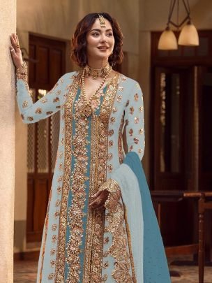 Twilight Charm Ethnic Blue  Dress