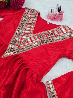Velentine  Ethnic Wear Red Colour  Sharara Suit