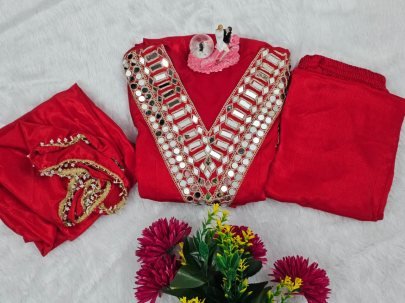 Velentine  Ethnic Wear Red Colour  Sharara Suit