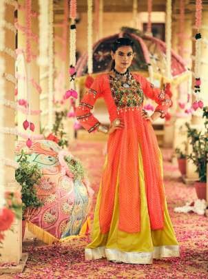 Vibrant Embroidered Faux Georgette Choli With Plain Rayon Lehenga