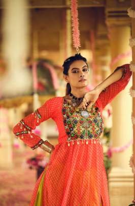 Vibrant Embroidered Faux Georgette Choli With Plain Rayon Lehenga