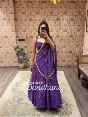 Vibrant Printed Georgette Chaniya Choli With Canvas Flair