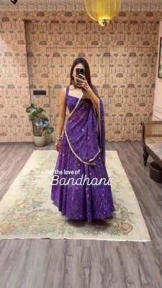 Vibrant Printed Georgette Chaniya Choli With Canvas Flair