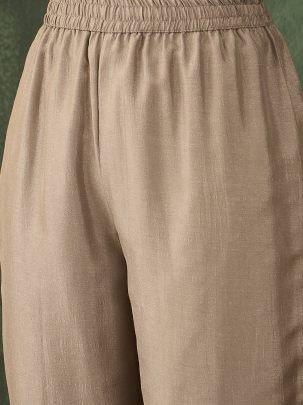 Vichitra Silk Coffee Colour Ready Made Suit