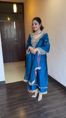 Vichitra Silk Fabric  Blue Colour Pakistani Suit