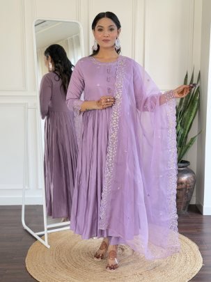 Viscose Embroidered Work Designer Suit