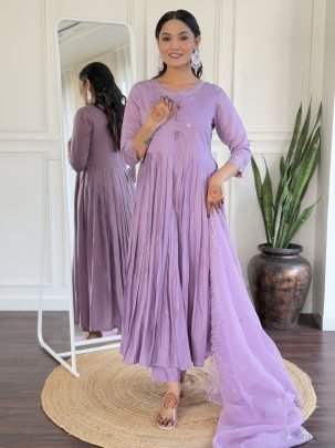 Viscose Embroidered Work Designer Suit