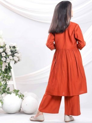 Viscose Fabric Orange Colour Sharara Suit
