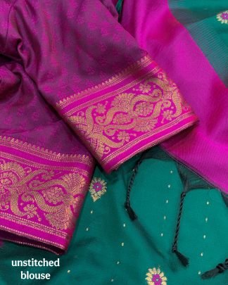 Viscose Silk Rama Colour Minakari Thread Work Saree