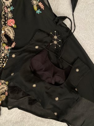 Wedding Fusion Wear Black Indo Western Dress