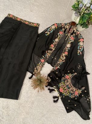 Wedding Fusion Wear Black Indo Western Dress