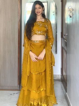 Wedding  Haldi  Wear  Lehenga Choli