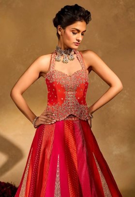 Wedding Style Embroidery Sequins Work Lehenga