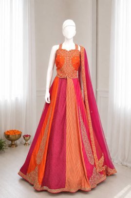 Wedding Style Embroidery Sequins Work Lehenga