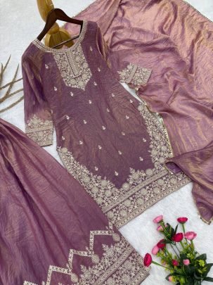 Wedding Wear Coffee Colour Palazzo Suit