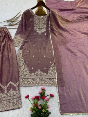 Wedding Wear Coffee Colour Palazzo Suit