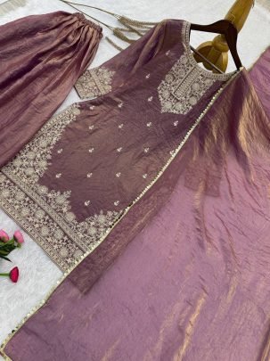Wedding Wear Coffee Colour Palazzo Suit