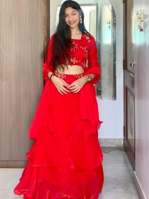 Wedding  Wear  Hot Red Colour Lehenga Choli