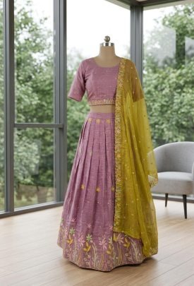 Wedding Wear Light Purple Colour Lehenga