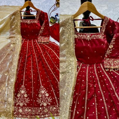 Wedding Wear Maroon Colour Anarkali  Suit