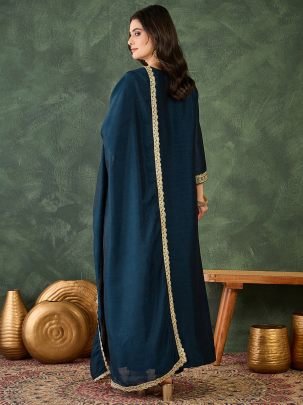 Wedding Wear  Navy Blue  Colour Ready Made Suit