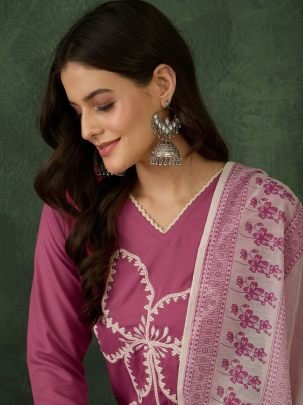 Wedding Wear  Onion  Pink Colour Ready Made Suit