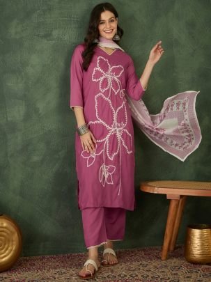 Wedding Wear  Onion  Pink Colour Ready Made Suit