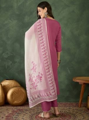 Wedding Wear  Onion  Pink Colour Ready Made Suit