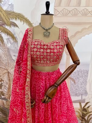 Wedding Wear Pink Colour Lehenga With Choli