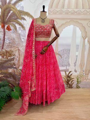 Wedding Wear Pink Colour Lehenga With Choli
