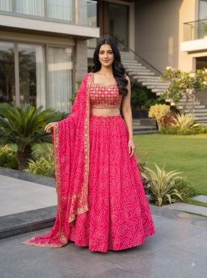 Wedding Wear Pink Colour Lehenga With Choli