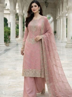 Wedding Wear Pink  Colour Palazzo Suit