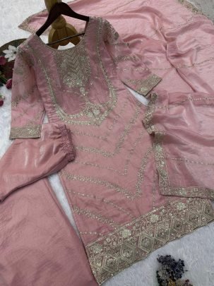Wedding Wear Pink  Colour Palazzo Suit