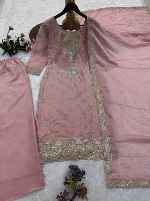 Wedding Wear Pink  Colour Palazzo Suit