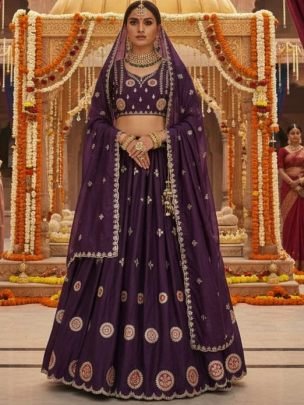 Wedding Wear  Purple  Colour  Lehenga Choli