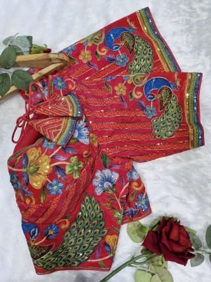 Wedding Wear Rani Pink Colour Ready Made Blouse