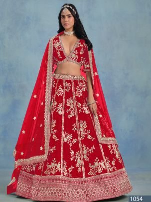 Wedding Wear Red Colour Lehenga Choli With Dupatta
