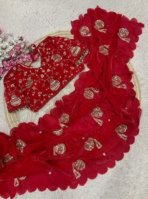 Wedding Wear  Red  Colour  Saree