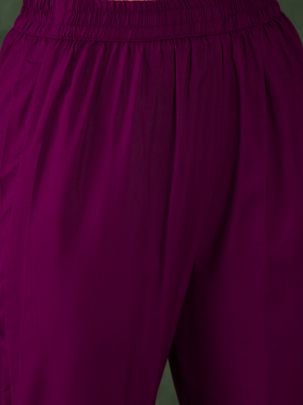 Wedding Wear Wine Colour Kurti Pant Dupatta