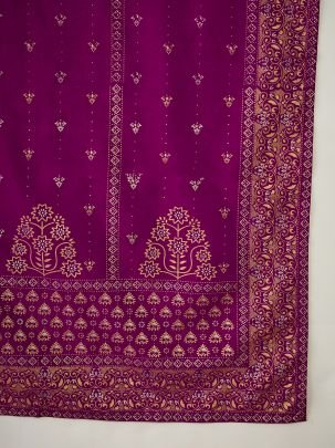 Wedding Wear Wine Colour Kurti Pant Dupatta