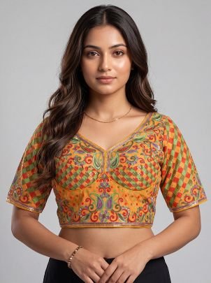 Wedding Wear Yellow Colour Ready Made Blouse