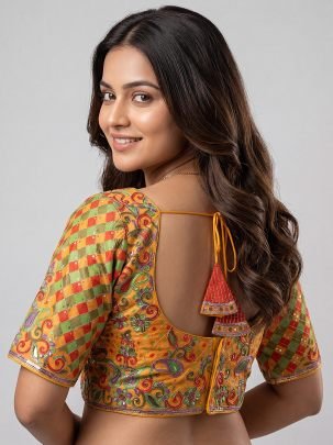 Wedding Wear Yellow Colour Ready Made Blouse