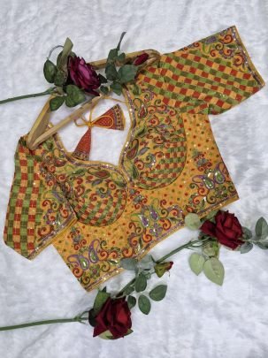 Wedding Wear Yellow Colour Ready Made Blouse