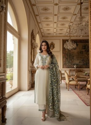 Summer Special White Khadi Cotton Kurti Pant Set