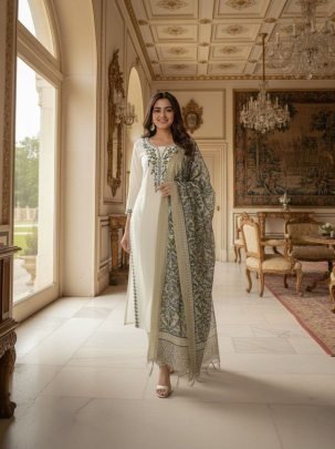 Summer Special White Khadi Cotton Kurti Pant Set