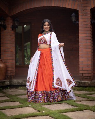 Pure Rayon Cotton Lehenga Choli With Gamthi Work