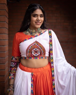 Pure Rayon Cotton Lehenga Choli With Gamthi Work